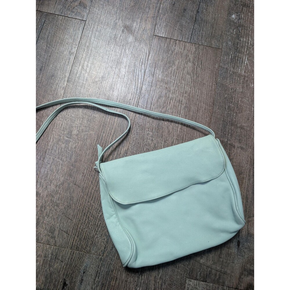 Mint Green Leather Purse by Samantha Scott: Medium Shoulder Crossbody Handbag